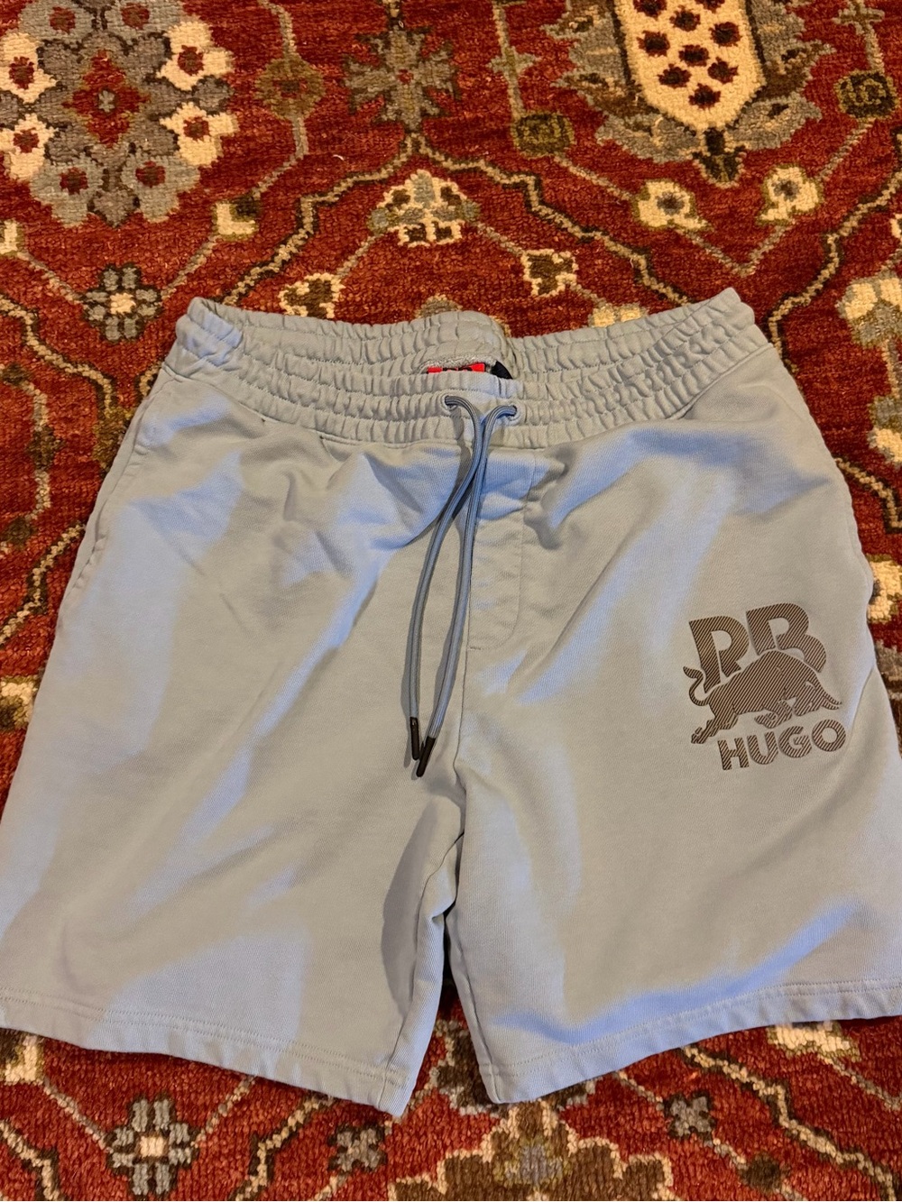 HUGO Red Bull Racing Shorts XL Blue Cotton Fleece F1 Deswick Sweat Shorts
